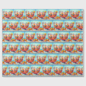 Goudvissen in Partij Punch Bowl Cadeaupapier (Vlak)