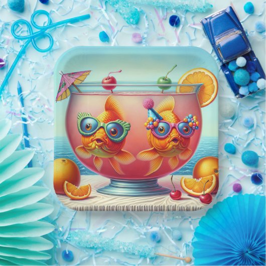 Goudvissen in Partij Punch Bowl Papieren Bordje (Feest)