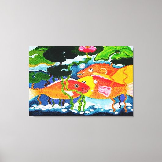 Goudvissen vijver canvas afdruk (Voorkant)
