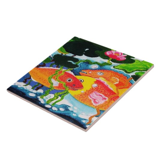 goudvisvijver tegeltje (Zijkant)