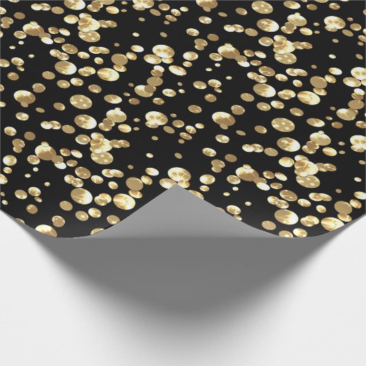 goudvlek, zwart en goud, glitter, confetti cadeaupapier (Hoek)