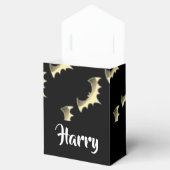 Goudvlekken op zwart bedankdoosjes (Geopend)