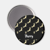 Goudvlekken op zwart magneet (Voorkant / Achterkant)