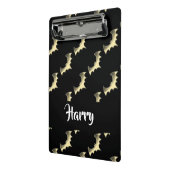 Goudvlekken op zwart mini klembord (Angled2)