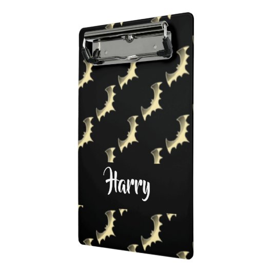 Goudvlekken op zwart mini klembord (Angled2)