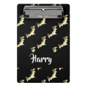 Goudvlekken op zwart mini klembord (Voorkant)