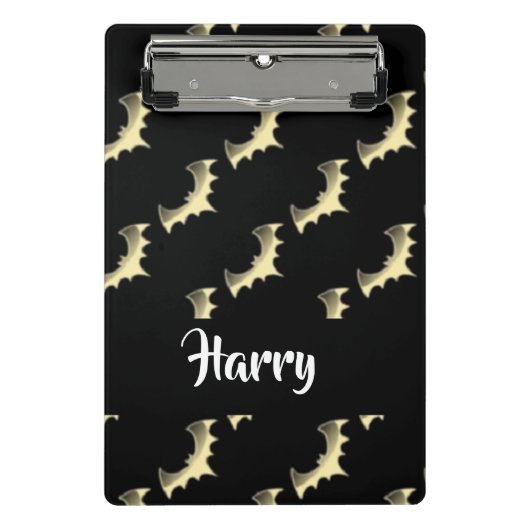 Goudvlekken op zwart mini klembord (Voorkant)