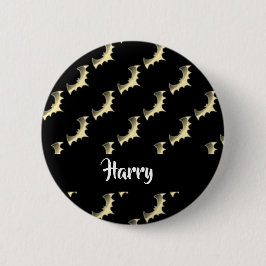 Goudvlekken op zwart ronde button 5,7 cm