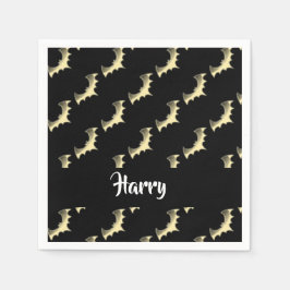 Goudvlekken op zwart servet