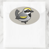 Goudvleugelige Warbler Ovale Sticker (Tas)