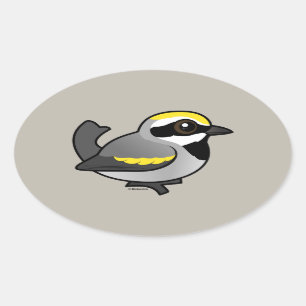 Goudvleugelige Warbler Ovale Sticker
