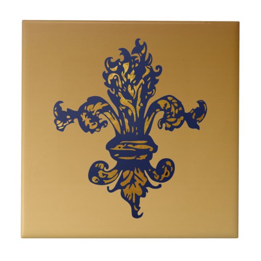  goudvleur de lis tegeltje (Voorkant)