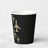 Goudvliegtuigen met reisagent — Papieren kopjes Papieren Bekers (Links)