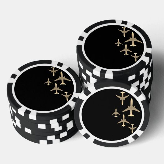 Goudvliegtuigen Poker Chips (Opstapeling)