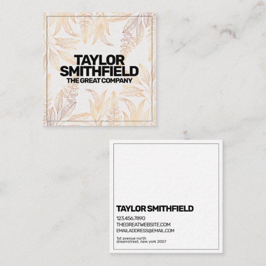  goudvlies vierkante visitekaartje (Voorkant / Achterkant)