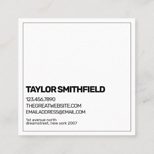  goudvlies vierkante visitekaartje (Achterkant)