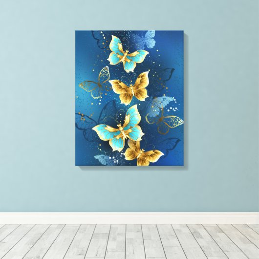 Goudvlinder Canvas Afdruk (Insitu (Houten vloer))