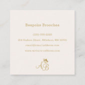 Goudvlinder, cirkelvormig lijst feministisch monog vierkante visitekaartje (Achterkant)