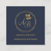 Goudvlinder, cirkelvormig lijst feministisch monog vierkante visitekaartje (Voorkant)