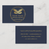 Goudvlinder, cirkelvormig lijst ontwerper visitekaartje (Voorkant / Achterkant)