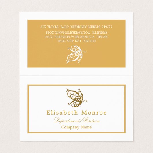  goudvlinder dubbele leugenachtige vlinder visitekaartje (Buitenkant ongevouwen)