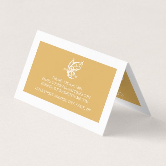  goudvlinder dubbele leugenachtige vlinder visitekaartje (Achterkant)