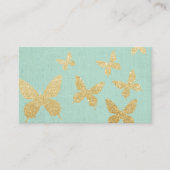 goudvlinder Elegant Green Linen Visitekaartje (Voorkant)