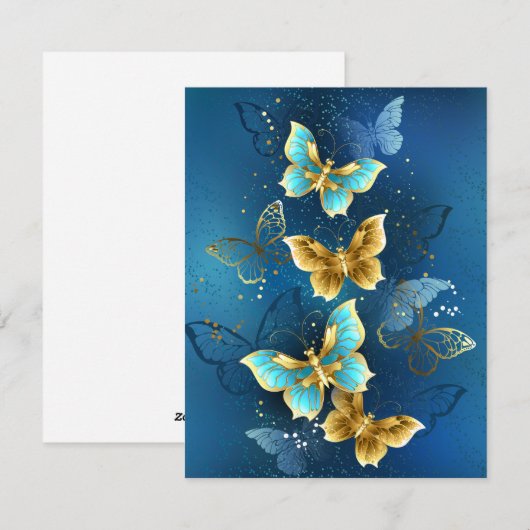 Goudvlinder Feestdagenkaart (Voorkant / Achterkant)