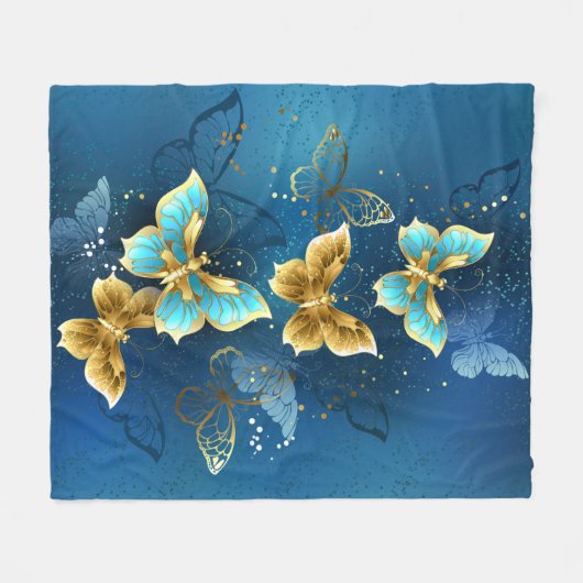 Goudvlinder Fleece Deken (Voorkant (Horizontaal))