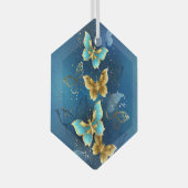 Goudvlinder Glas Ornament (Voorkant Rechts)