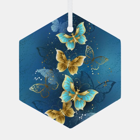 Goudvlinder Glas Ornament (Achterkant)