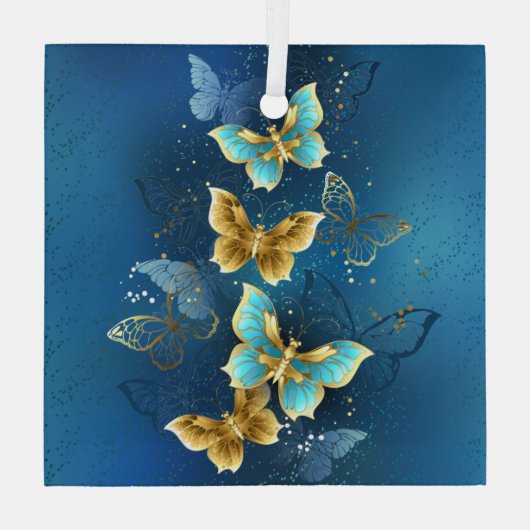 Goudvlinder Glas Ornament (Achterkant)