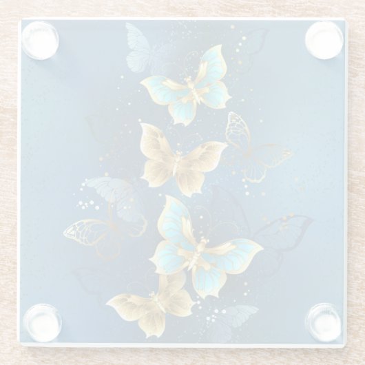 Goudvlinder Glazen Onderzetter (Achterkant)
