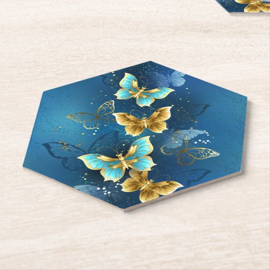 Goudvlinder Kartonnen Onderzetters (Schuin)