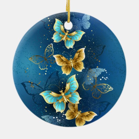 Goudvlinder Keramisch Ornament (Achterkant)