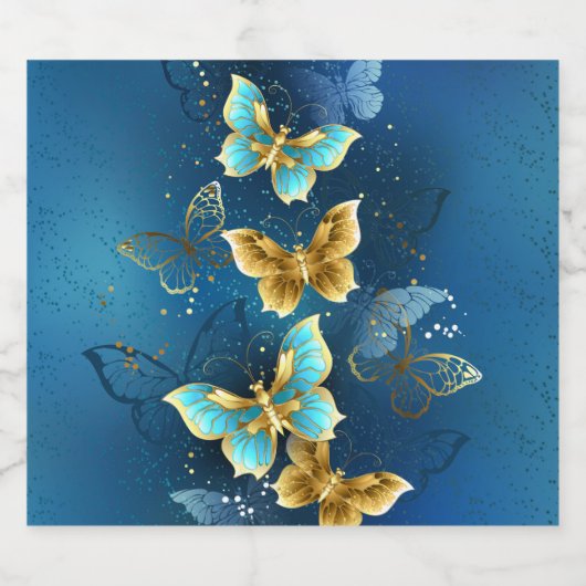 Goudvlinder Likeurfles Etiket (Enkel label)