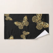 Goudvlinder met een zwart decoratief patroon bad handdoek (Handdoek)