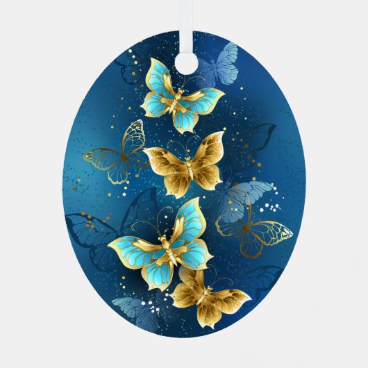 Goudvlinder Metalen Ornament (Achterkant)