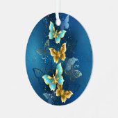Goudvlinder Metalen Ornament (Voorkant links)