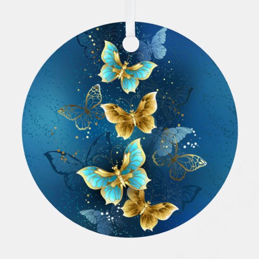 Goudvlinder Metalen Ornament (Achterkant)