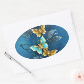 Goudvlinder Ovale Sticker (Envelop)