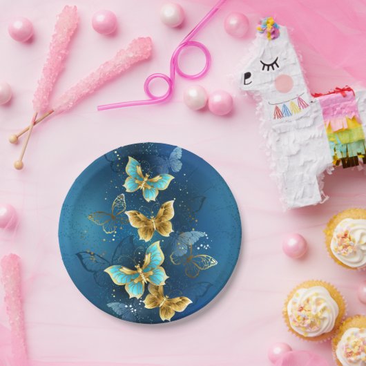 Goudvlinder Papieren Bordje (Feest)