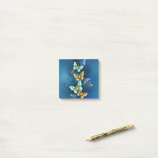 Goudvlinder Post-it® Notes (Op bureau)