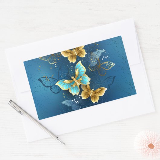 Goudvlinder Rechthoekige Sticker (Envelop)