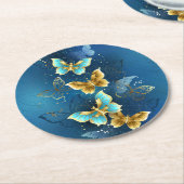 Goudvlinder Ronde Kartonnen Onderzetter (Gebogen)