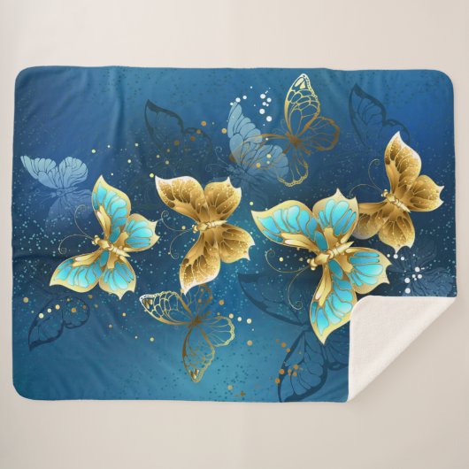 Goudvlinder Sherpa Deken (Voorkant (horizontaal))