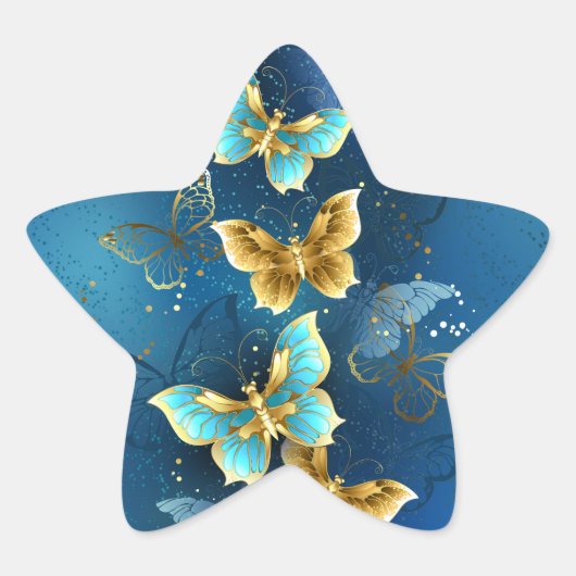 Goudvlinder Ster Sticker (Voorkant)