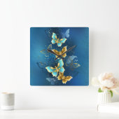 Goudvlinder Vierkante Klok (Huis)