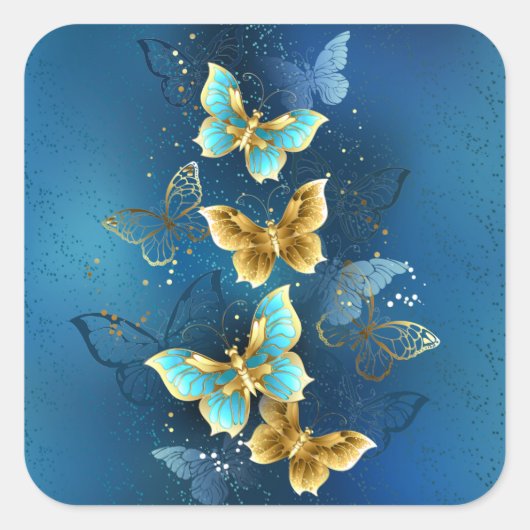 Goudvlinder Vierkante Sticker (Voorkant)