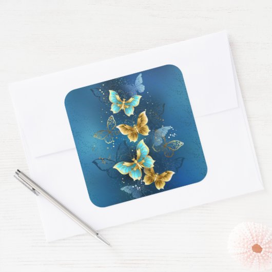 Goudvlinder Vierkante Sticker (Envelop)